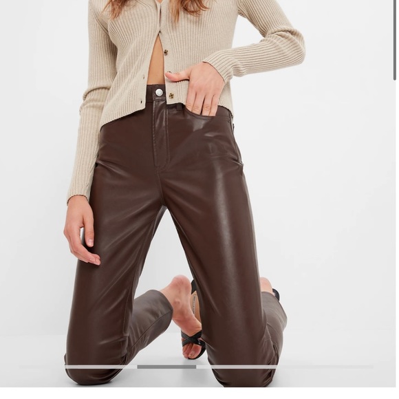 GAP High rise faux leather vintage slim pants - Picture 3 of 8